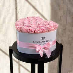 Heart White Box | Light Pink Roses