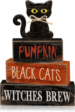 Lineshading 4 Pcs Pink Halloween Tiered Tray Decor, Wooden Ghost Signs