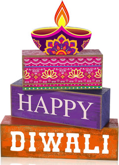 Lineshading 4 Pcs Pink Halloween Tiered Tray Decor, Wooden Ghost Signs