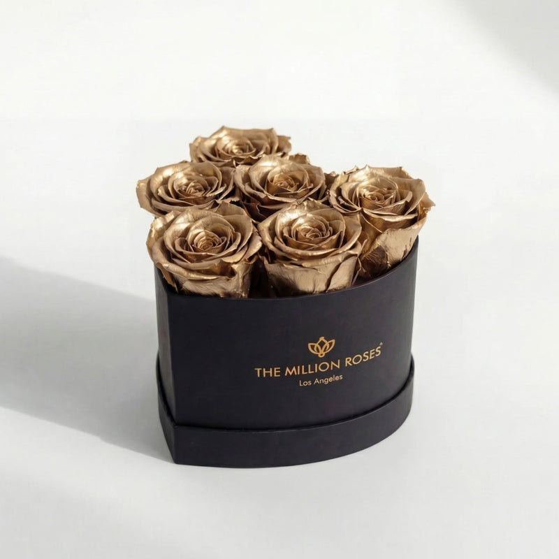 Baby Heart Black Box | Gold Roses