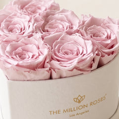 Baby Heart Beige Suede Box | Light Pink Roses