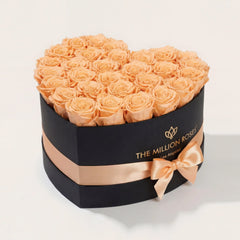 Heart Black Box | Peach Roses
