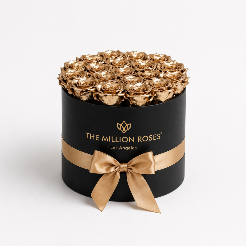 Classic Black Box | 24K Gold Roses