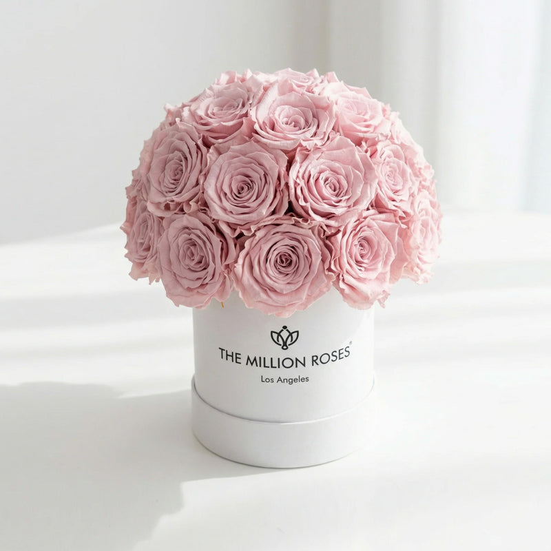 Essence White Superdome Box | Light Pink Roses