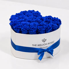 Heart White Box | Royal Blue Roses